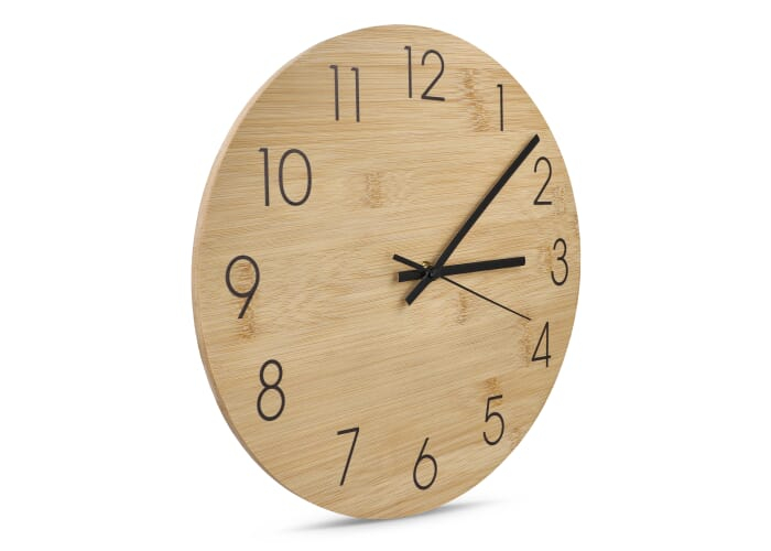 Horloge murale personnalisée en bambou naturel minimaliste Nature