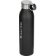 Bouteille réutilisable en inox recyclé noir mat avec bouchon transparent vissé