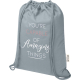 Sac à cordon en coton recyclé 140 g avec marquage inspirant et étiquette tissée