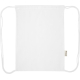 Vue de dos d’un sac à cordon blanc en coton recyclé avec cordelettes assorties