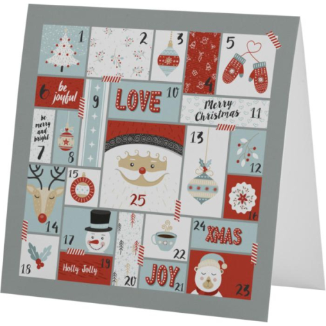 Carte de vœux carrée imprimée sur papier responsable avec illustrations hivernales Carte de vœux carrée imprimée sur papier responsable avec illustrations hivernales