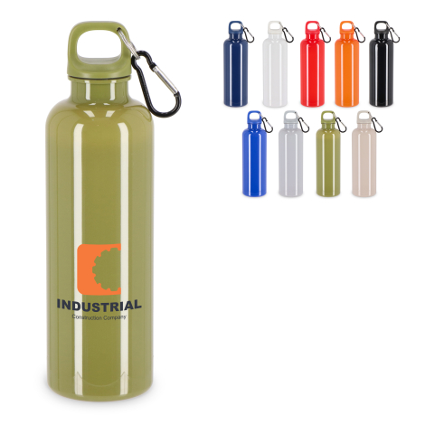 Gourde recyclée 750 ml à personnaliser avec mousqueton Nina