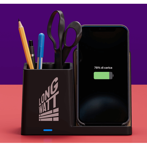 Support personnalisé en bambou recyclé avec chargeur Nest