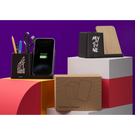 Accessoire de bureau écoresponsable avec surface arrière en bambou