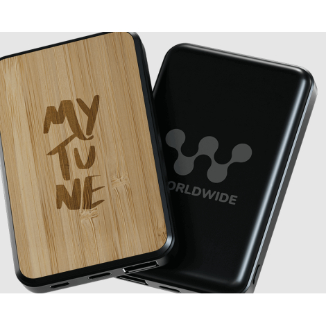 Batterie personnalisable en bambou recyclé 5 000 mAh Core