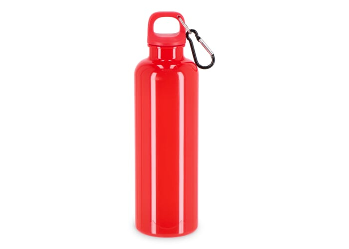 Gourde recyclée 750 ml à personnaliser avec mousqueton Nina Rouge