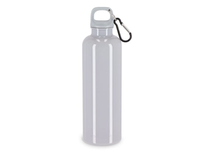 Gourde recyclée 750 ml à personnaliser avec mousqueton Nina Gris