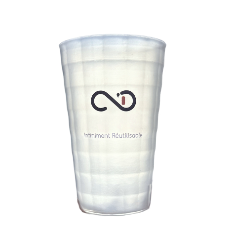 Gobelet réutilisable personnalisable 30 cl version damier