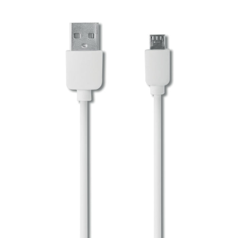 Câble USB blanc inclus, compatible micro USB