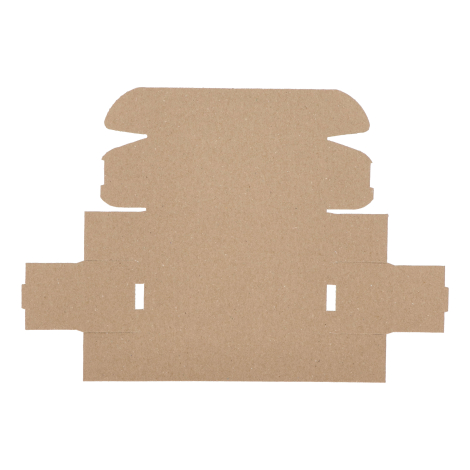 Coffret en carton brun à plat, structure dépliée sans marquage visible