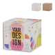 Coffret en carton imprimé posé fermé, marquage visible sur la face avant