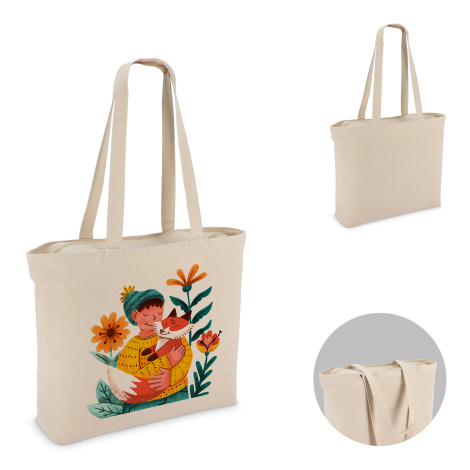 Sac personnalisé coton zippé 320g grand format