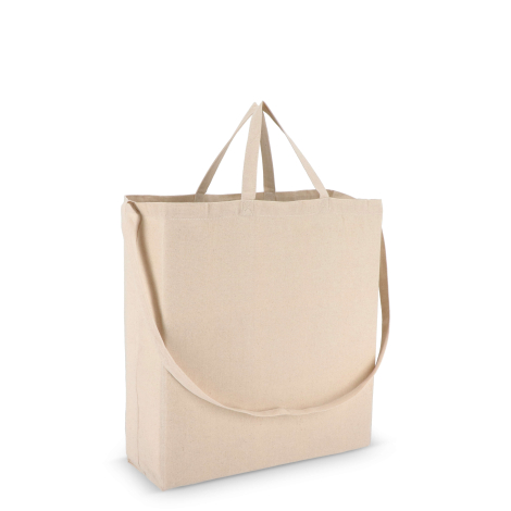 Sac cabas beige de trois-quarts arrière, sans marquage visible