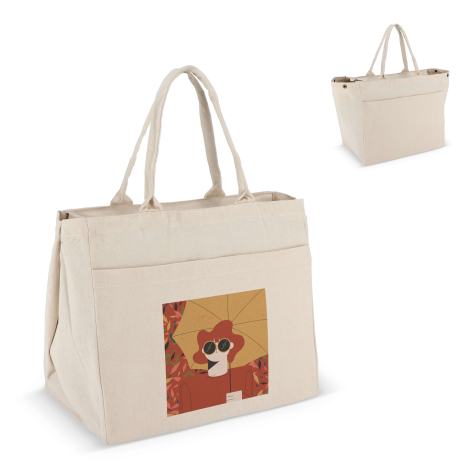 Sac shopping coton 320g à fermeture zippée publicitaire