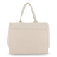 Sac cabas beige vu de face, avec poche avant, sans marquage visible