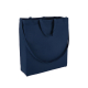 Sac cabas bleu marine vu de trois-quarts, avec anses longues et courtes, sans personnalisation