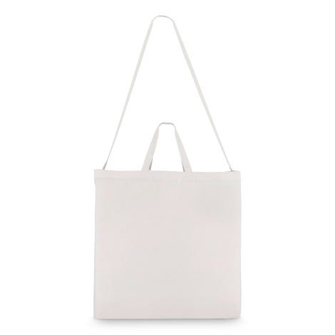 Sac cabas blanc vu de face, avec anses longues et courtes, sans marquage visible