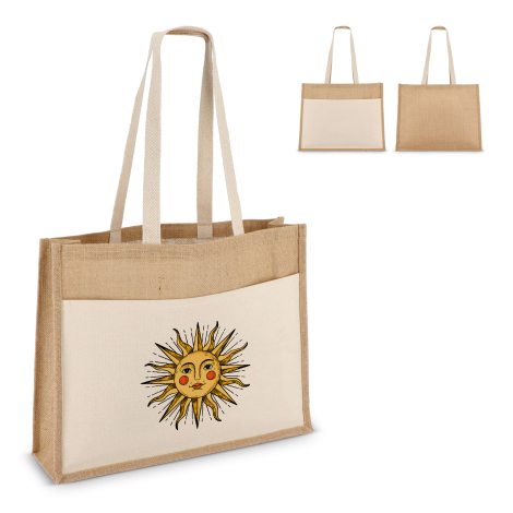 Sac à personnaliser jute et coton avec poche 320g