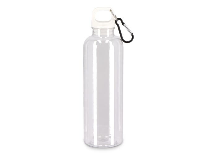 Bouteille personnalisée 750ml R-PET avec mousqueton Noa Transparent