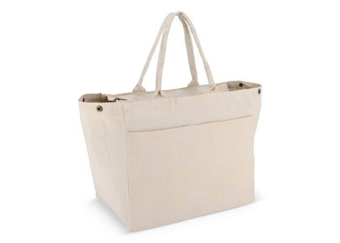 Sac shopping coton 320g à fermeture zippée publicitaire Ecru