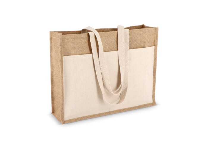 Sac à personnaliser jute et coton avec poche 320g Ecru