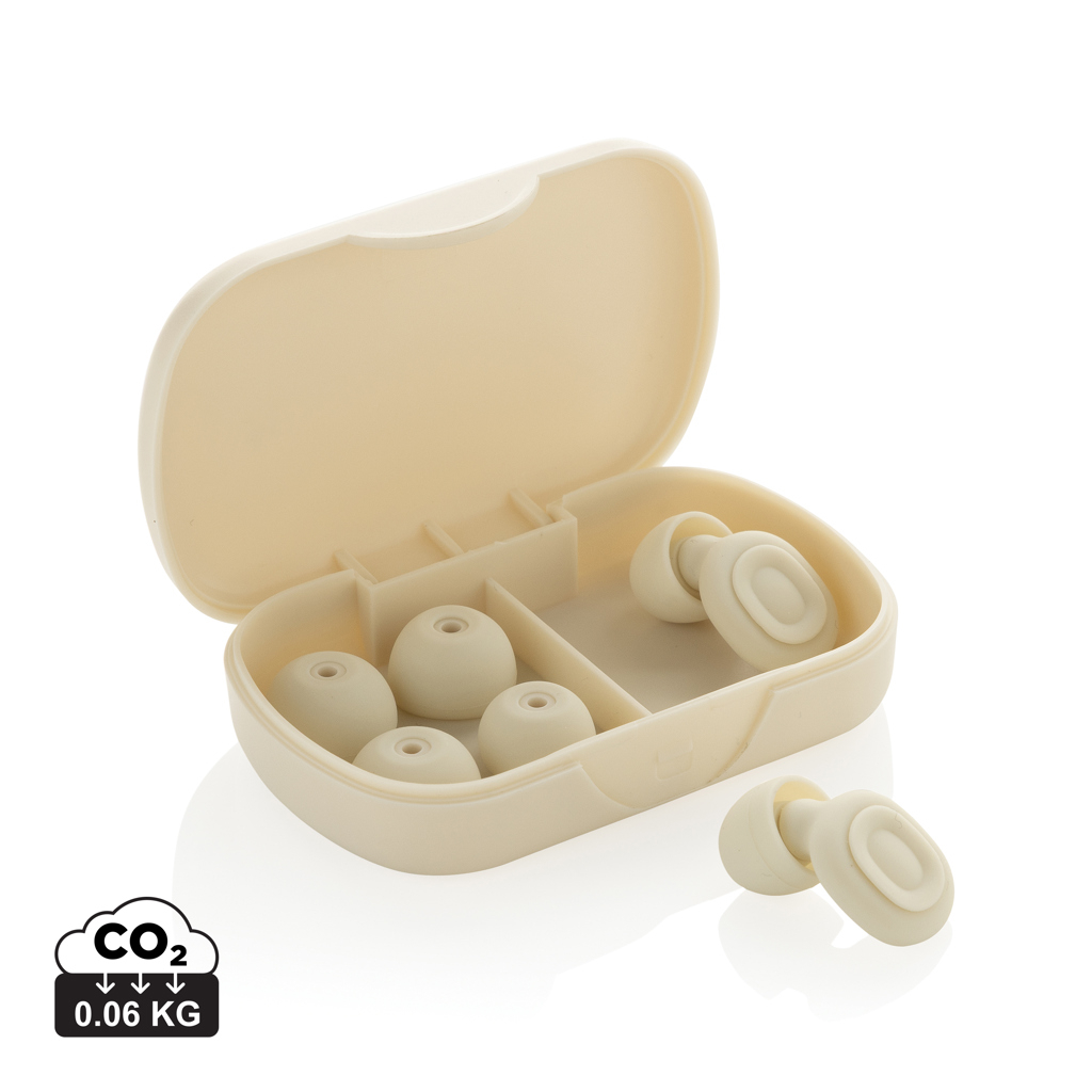 Bouchons d’oreille matières recyclées personnalisables Sereva Beige