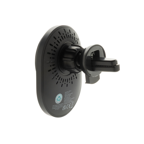 Vue arrière du support noir montrant le système de fixation pour grille d’aération