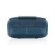 Enceinte bleue cylindrique avec surface en maille et boutons visibles