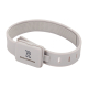 Bracelet lumineux gris avec marquage centré sur la face avant