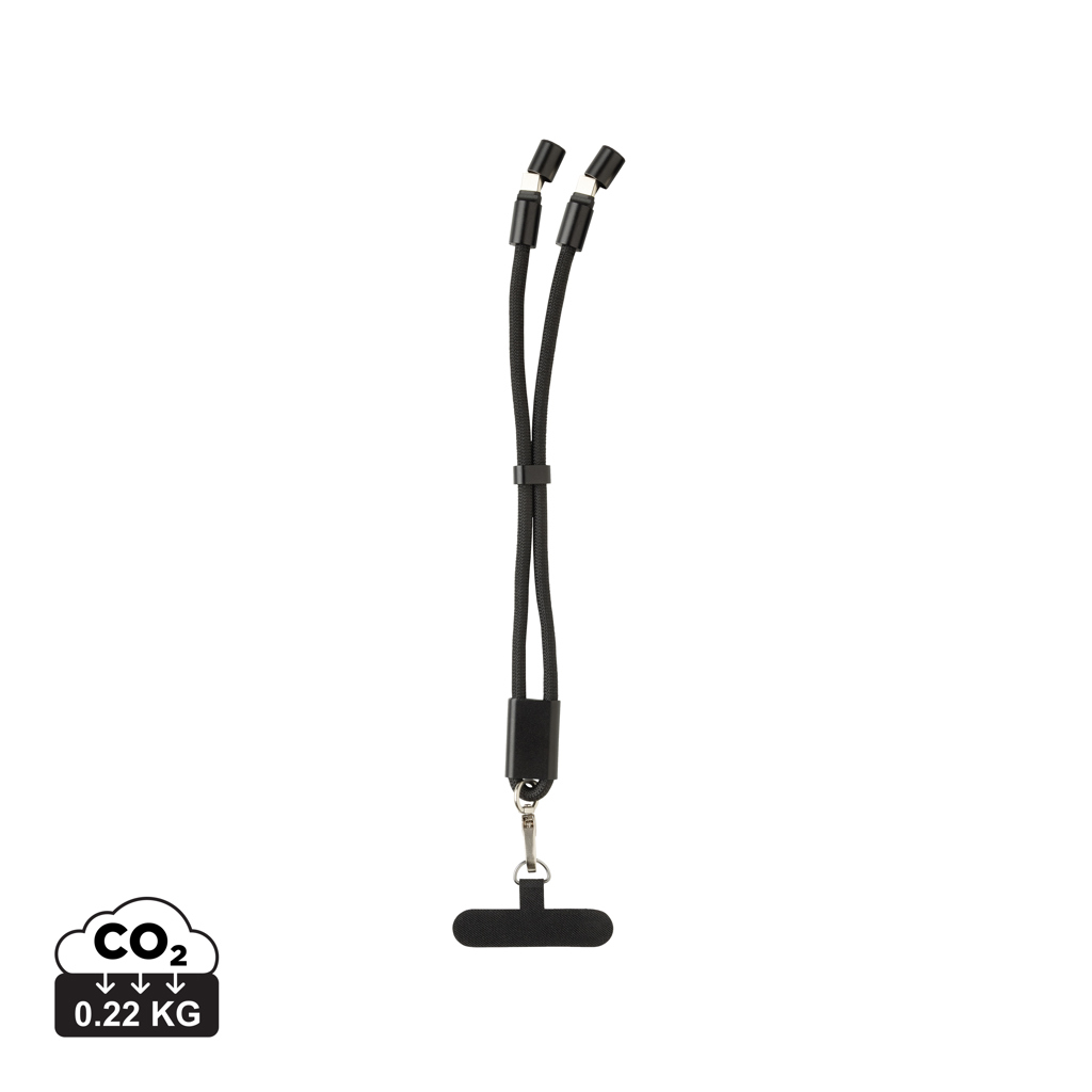 Bracelet téléphone rPET RCS 60W publicitaire LoopAmp Noir