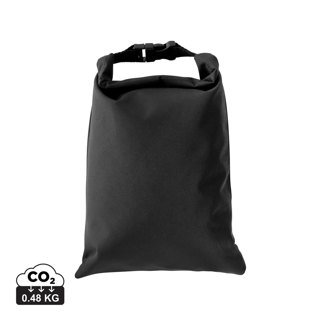 Sac à lunch pliable rPET 30×20cm publicitaire Snackstrap Noir