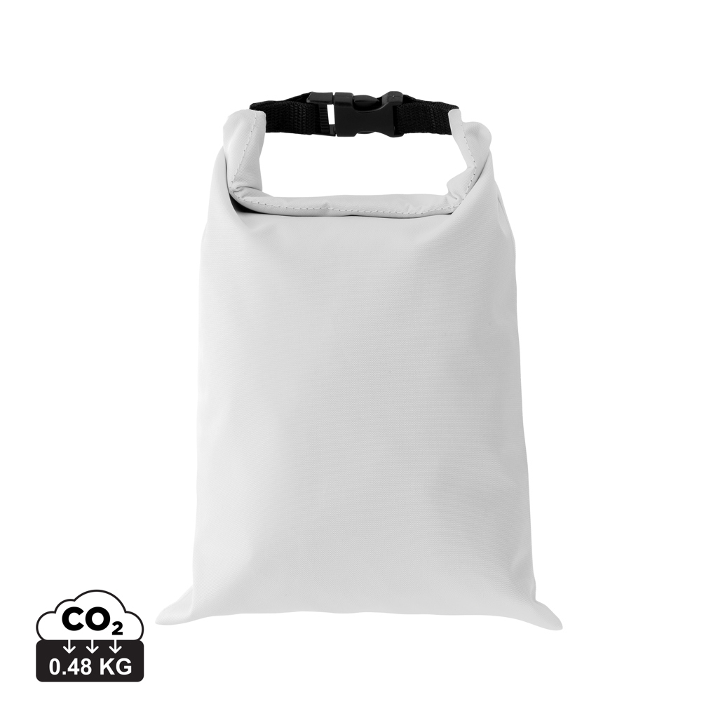 Sac à lunch pliable rPET 30×20cm publicitaire Snackstrap Blanc