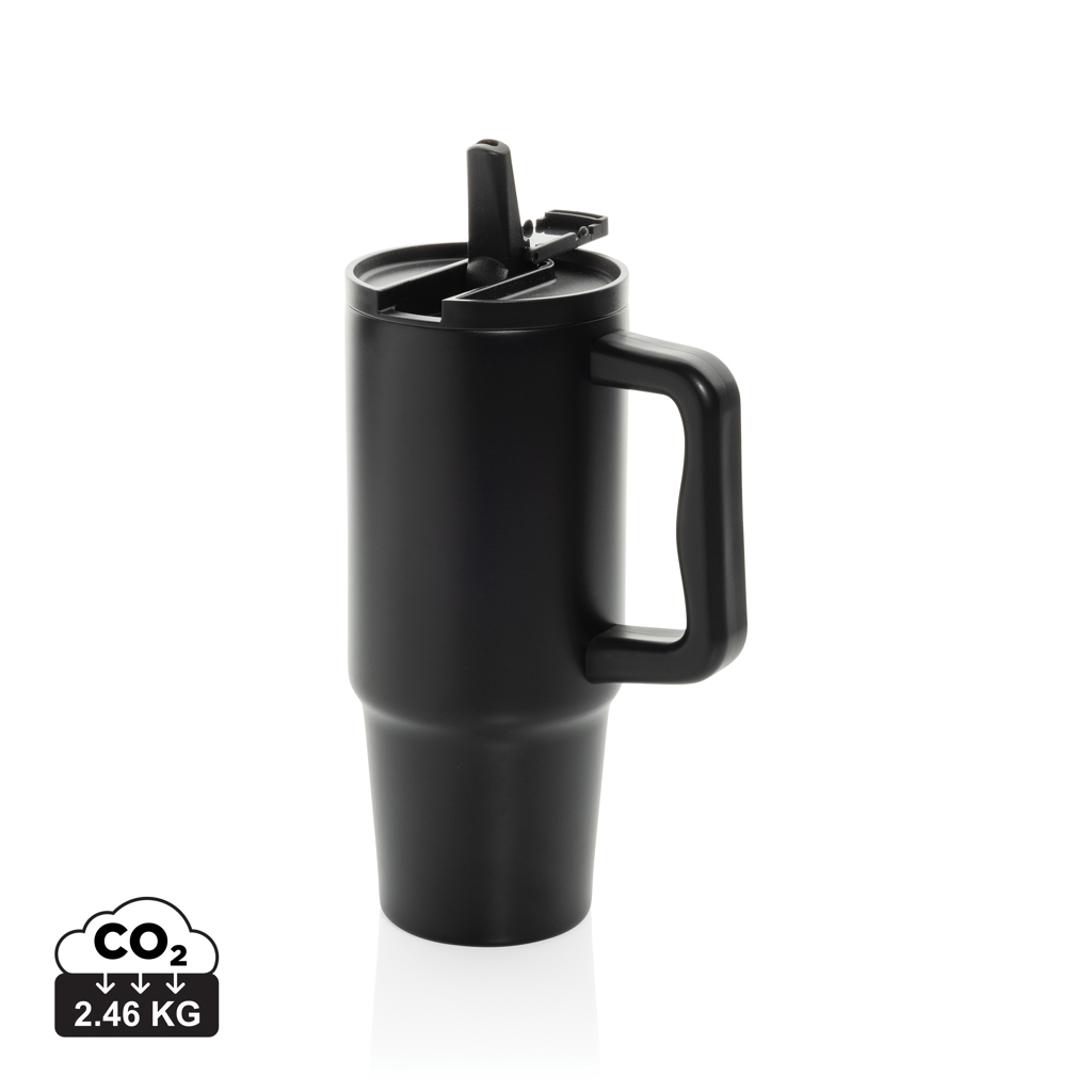 Mug 900ml inox RCS étanche promotionnel Embrace Noir
