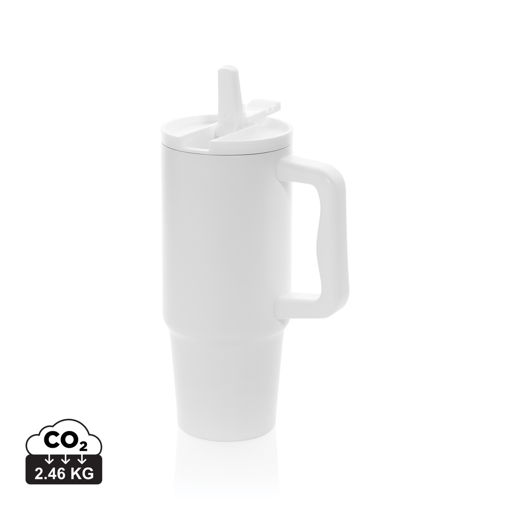 Mug 900ml inox RCS étanche promotionnel Embrace Blanc