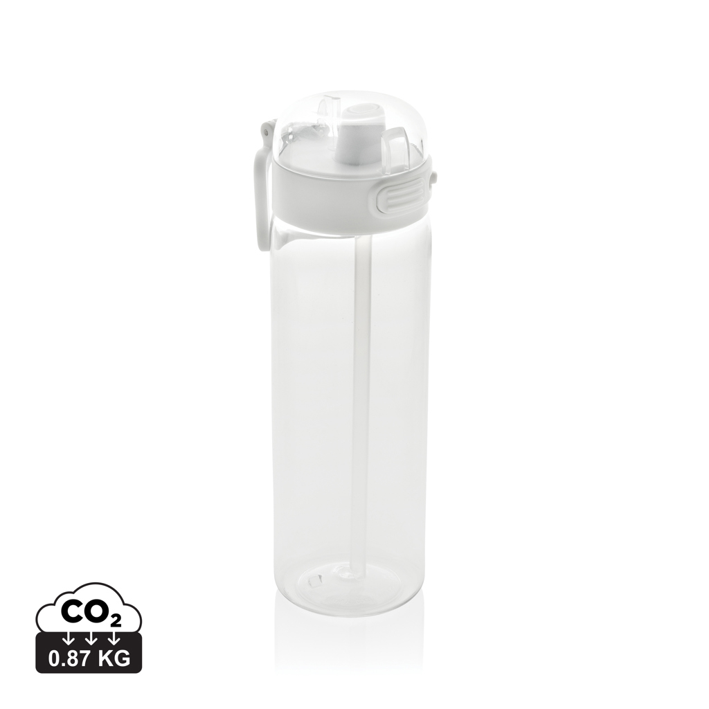 Bouteille sport 800ml rPET RCS personnalisée SipnLock Blanc