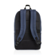 Sac à dos bleu marine vu de dos, bretelles et panneau dorsal rembourrés.