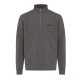 Sweat gris anthracite à col montant zippé de face, marquage poitrine gauche.