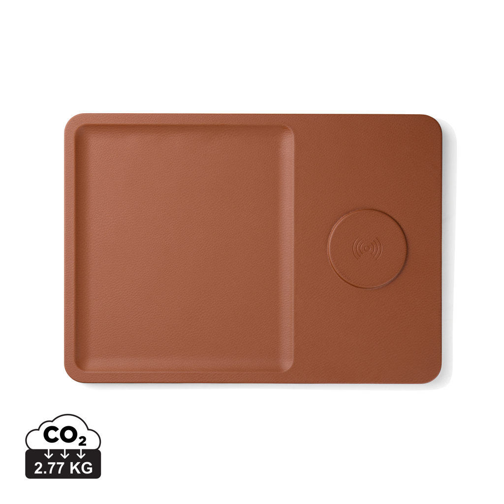 Plateau de bureau personnalisable chargeur sans fil Timo Marron