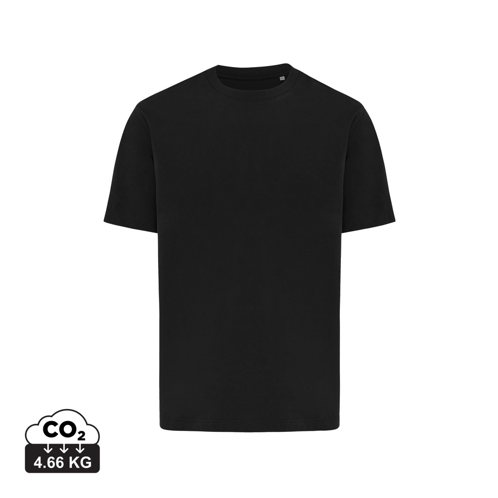 T-shirt unisexe promotionnel coton recyclé 220g Nikko Noir