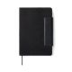 Carnet noir à couverture rigide texturée avec rabat contrastant