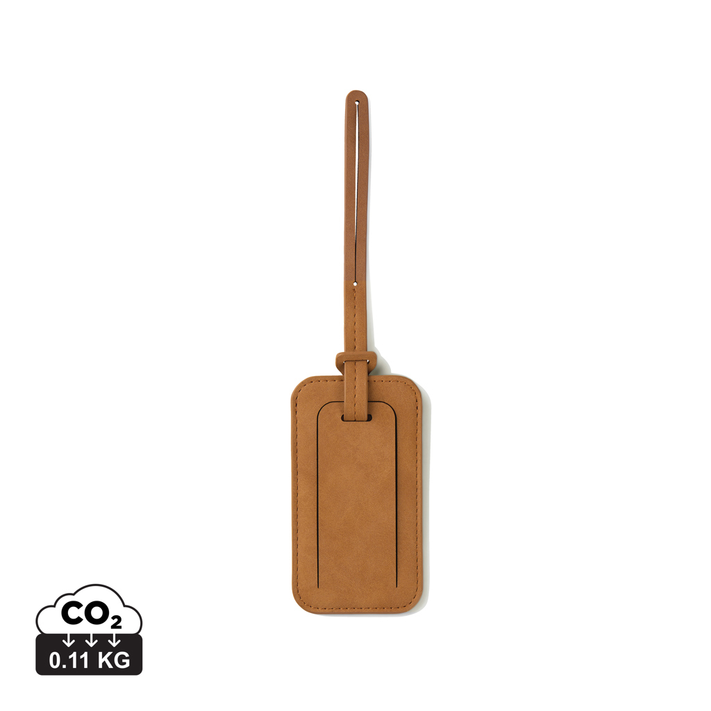 Étiquette bagage personnalisée RCS cuir recyclé Bosler Marron