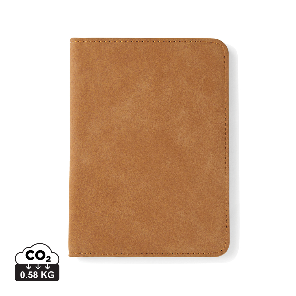 Housse passeport personnalisée anti-RFID RCS Bosler Marron