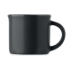 Tasse à expresso en céramique noire vue de profil avec anse à droite, sans marquage.