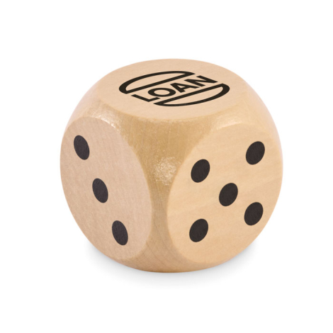Dé à personnaliser en bois Schima 5 cm Dado