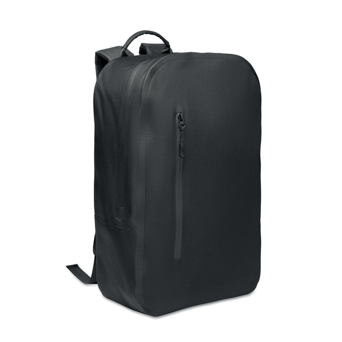 Sac à dos ordinateur 16" 300D RPET promotionnel Brenna Noir