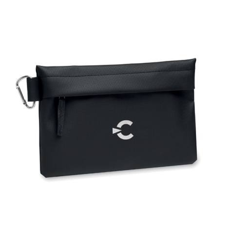 Pochette 600D RPET personnalisée avec mousqueton Carry