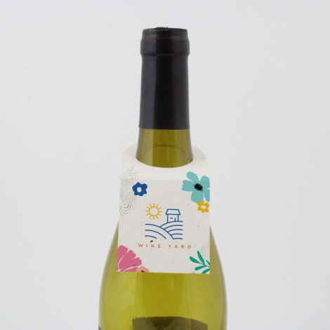 Collerette bouteille en papier graines personnalisable