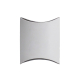 Petit étui cartonné blanc, forme rectangulaire aux côtés courbés.
