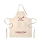 Tablier en coton beige vu de face avec grande poche et marquage visible.