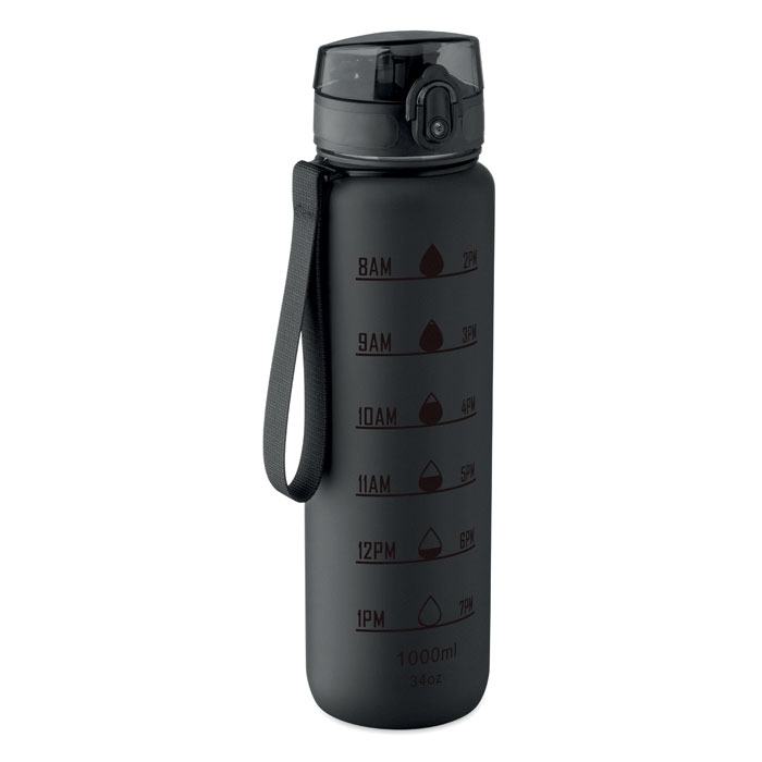 Bouteille de sport RPET 1L promotionnelle Isforden Mark Noir